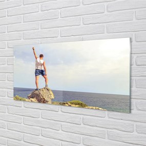 Nástenný panel  Muž morská oblohy 125x50 cm
