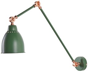 Nástenná kovová lampa tmavozelená MISSISSIPPI Beliani