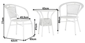 Tempo Kondela Záhradný ratanový set 1+2, biela, JENAR
