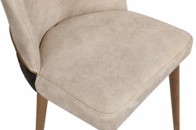Sada jedálenských stoličiek Nova Cream and Walnut,2 ks, 2 ks
