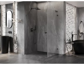 Mexen Lunar-B L výklopný sprchový kút ľavý 100 x 80 cm, číre sklo, brúsený grafit, 832L-100-080-66-00-L