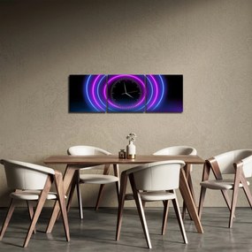 Obraz farebných kruhov (s hodinami) (90x30 cm)