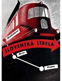 Ceduľa Slovenská Strela - Bratislava - Brno - Praha