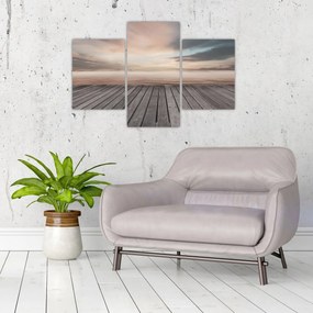 Obraz - Mólo pri západe slnka (90x60 cm)