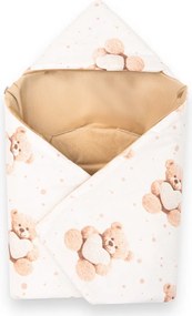 Zateplená zavinovačka do autosedačky New Baby Love Teddy Bear beige