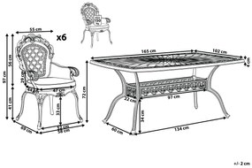 Záhradný jedálenský set 6-miestny hnedá LIZZANO Beliani
