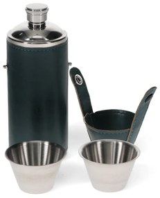 Tmavomodrá súprava ploskačky a štamperlíkov 3 ks z nehrdzavejúcej ocele 220 ml Spirit of Adventure – Rex London