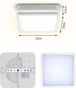Brilagi - LED vonkajšie svietidlo so senzorom BENE LED/18W/230V 22x22 cm biele IP54