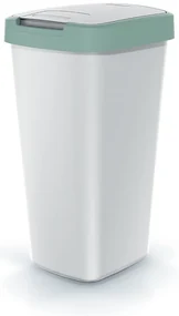 Odpadkový kôš s farebným vekom, 25 l, zelená / sivá