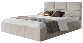 Čalúnená posteľ PORTO rozmer 140x200 cm Svetlo sivá