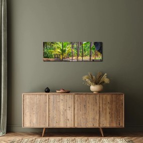 Obraz - Drevená loď na kanáli, Thajsko (s hodinami) (90x30 cm)