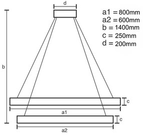 Moderné svietidlo NEDES LED svietidlo + diaľkový ovládač 190W J6343/C