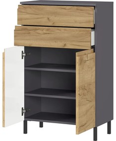 Tmavosivá kúpeľňová skrinka v dekore duba 60x97 cm Salinas - Germania