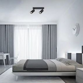 Rabalux 2085 - Stropné bodové svietidlo SOLO 2xGU10/25W/230V čierna