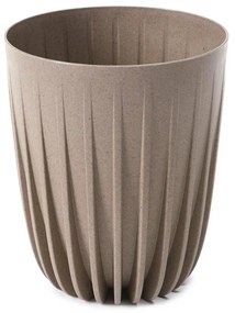 PLASTOVÝ KVETINÁČ STRIPPED ECO 23X19CM BÉŽOVÁ