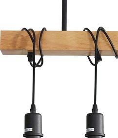 Toolight Toolight, závesné moderné svietidlo 3xE27 APP973-3CP LINE, čierna-hnedá, OSW-03242