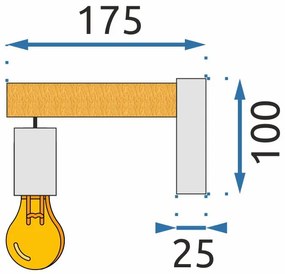 Toolight, nástenná lampa 1xE27 APP972-1W LINE, čierna-hnedá, OSW-03241