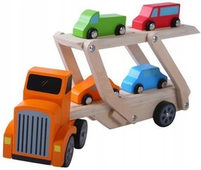 MULTISTORE Drevené nákladné auto + 4 autá Ecotoys