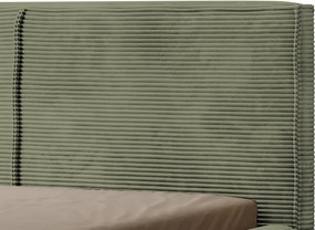 Posteľ Inez 180x200 cm, olivovo zelená štruktúrovaná látka