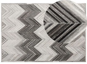 Kožený koberec 160 x 230 cm sivý AYTEPE Beliani