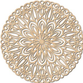 Vyrezávaná drevená mandala na stenu kvet času | SENTOP