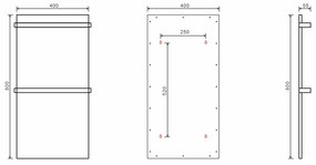 Sapho, ELMIS Elektrický sušiak uterákov 400x800mm, 120W, hliník, antracit, EB430