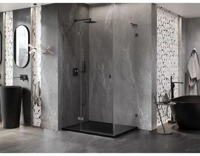 Mexen Lunar, L sklápací sprchový kút ľavý 95 x 80 cm, 8mm číre sklo, grafitový profil, 834L-095-080-95-00-L