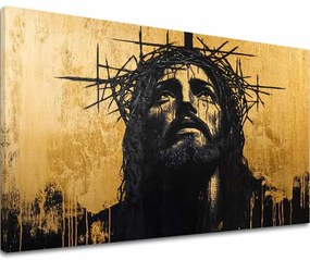 Trpiaci Ježiš | Domaľovaný akrylom a zlatými plátkami