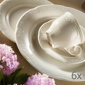 Sada 6 porcelánových hrnčekov s tanierikom Kutahya Elegance, 150 ml