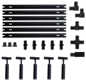 Moderný koľajnicový systém s 5 čiernymi bodovými svetlami 1-fázový - Iconic Ivy