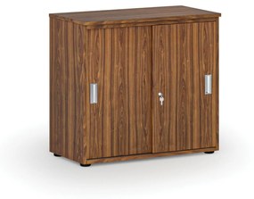 Kancelárska skriňa so zasúvacími dverami PRIMO WOOD, 740 x 800 x 420 mm, orech