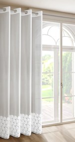 ZÁCLONA NA KRÚŽKOCH EVA MINGE ROSES3 140X250 CM BIELA