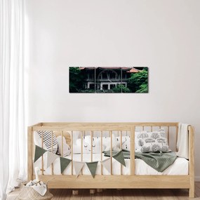 Obraz z japonskej národnej záhrady (s hodinami) (90x30 cm)