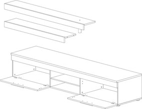 Obývacia stena Boom, dub sonoma, s osvetlením