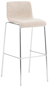 Barová stolička Hoover ~ látka, kovové nohy chróm - Krémová
