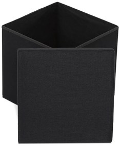 Autronic BONTEC Taburet s úložným priestorom, čierna, látka, TAB-461 BK2 Farba: Čierna