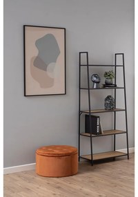 Regál v dekore duba v čierno-prírodnej farbe 77x175 cm Seaford – Actona