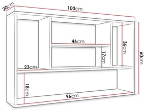 Nástenná polica PAPIKO 60x100 cm biela