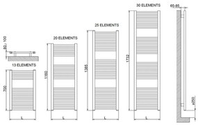 Cordivari Lisa 22 Electric - Radiátor s ECO termostatom 1160x500 mm, biela 3581646100054