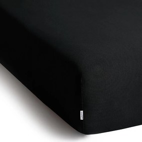 Čierna napínacia plachta jersey 180x200 cm Amber – Restilo