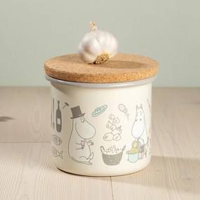 Dóza s vekom Moomins Bon Appétit 1,3l, smalt-korok / béžová