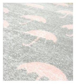 Detský kusový koberec Dáždniky šedý 133x190 133x190cm