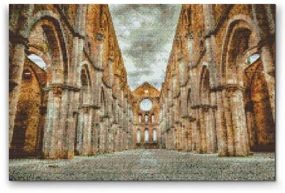 Gario Diamantové maľovanie San Galgano, Toskánsko Rozmery: 60 x 40 cm, Rámovanie: S vnútorným rámom, Diamanty: Štvorcové