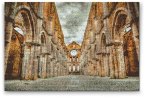 Gario Diamantové maľovanie San Galgano, Toskánsko Rozmery: 120 x 80 cm, Rámovanie: Iba zrolované plátno, Diamanty: Okrúhle