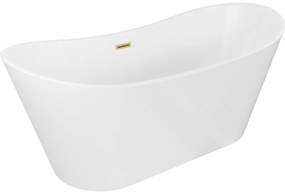 Mexen Montana, voľne stojaca vaňa 180 x 90 cm, biela, zlatý matný prepad, 52011809000-55