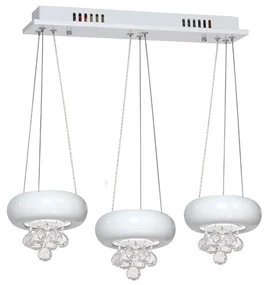 Závesné svietidlo Lux Bianco, 3x biele kovové tienidlo, w