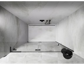 Mexen, Mexen Lunar L ľavé otočné sprchové dvere 130 cm, priehľadné, pištoľovo šedé kartáčované - 834L-130-000-66-00-L