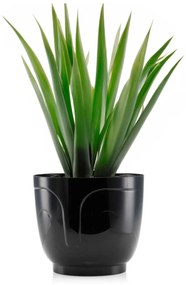 PLASTOVÝ KVETINÁČ ZOE SADA 2KS 16X18,5 CM+14,3X16,5 CM ČIERNA