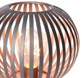 SOLIGHT Kovový okrúhly lampáš so žiarovkou micro LED, teplá biela, medená, 3xAA, 19cm