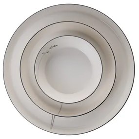 27-dielna jedálenská súprava, biela/čierna, porcelán